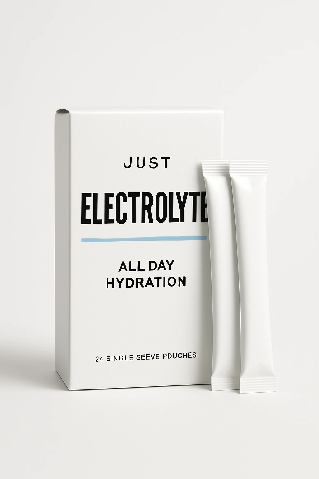 Just Electrolyte Normal formula single-serve stick packs box, white