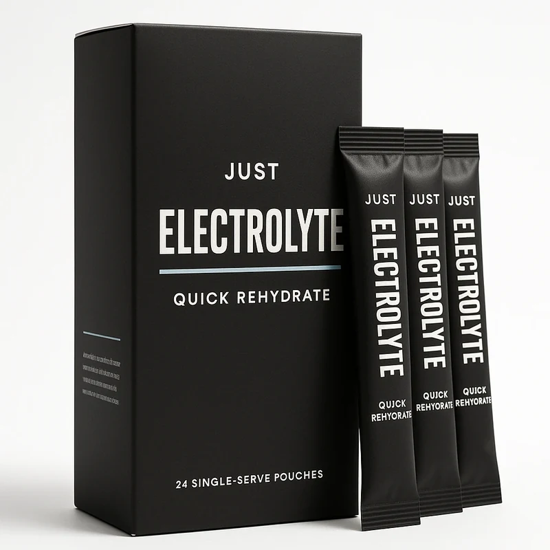 Single-serve sachet of Just Electrolyte Quick Rehydrate